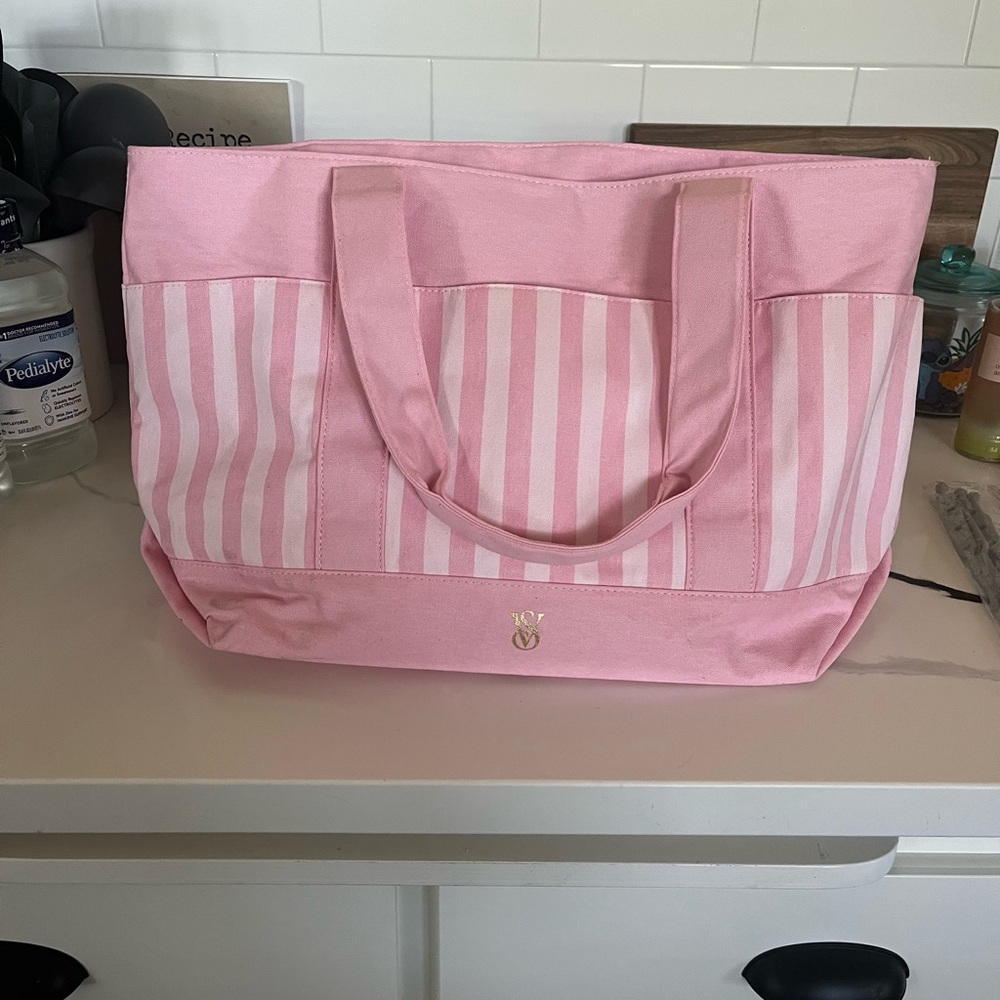 Victoria’s Secret Pink Striped Tote Bag